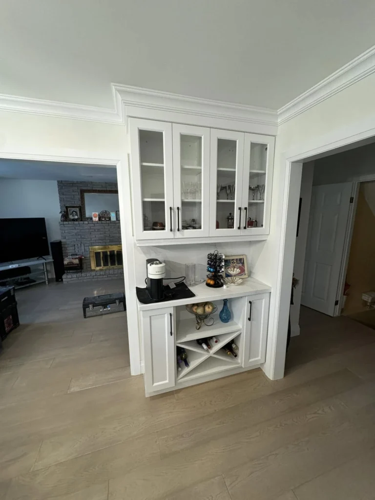 Built-in beverage cabinet by LG Woodworking